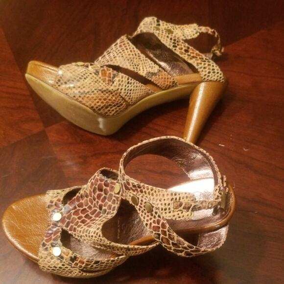 Heels Jeffrey Campbell lbiza handmade shoes snake pattern - Picture 1 of 4